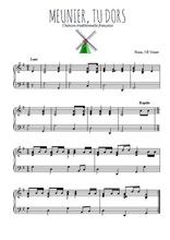 Téléchargez l'arrangement pour piano de la partition de Meunier, tu dors en PDF